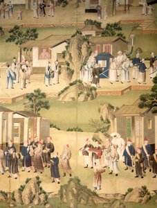 Detail of Wallpaper Depicting a Funeral Procession